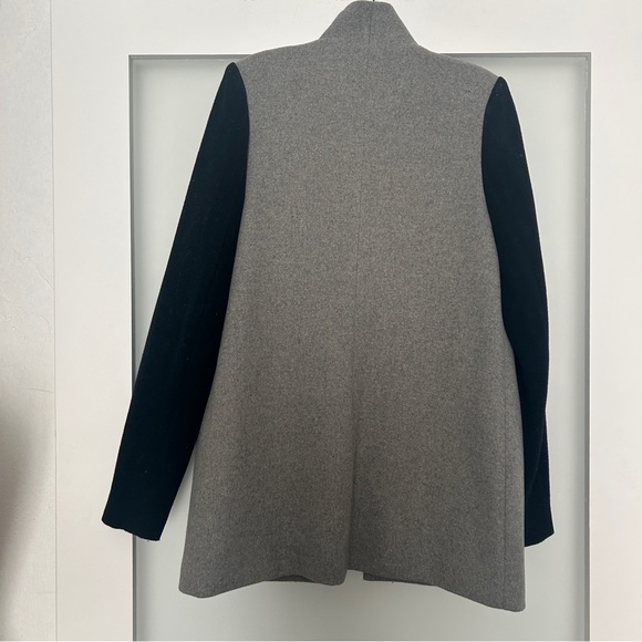 Aryn K black gray color block long coat Small - Picture 7 of 8